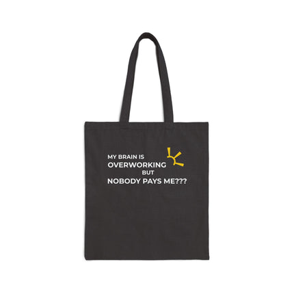 "My Brain Is Overworking But Nobody Pays Me???" Tote Bag